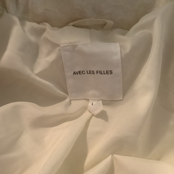 Avec Les Filles Ivory Jacquard Thermal Puff Coat/ Jacket | Sizes M & L | NWT - Picture 5 of 11